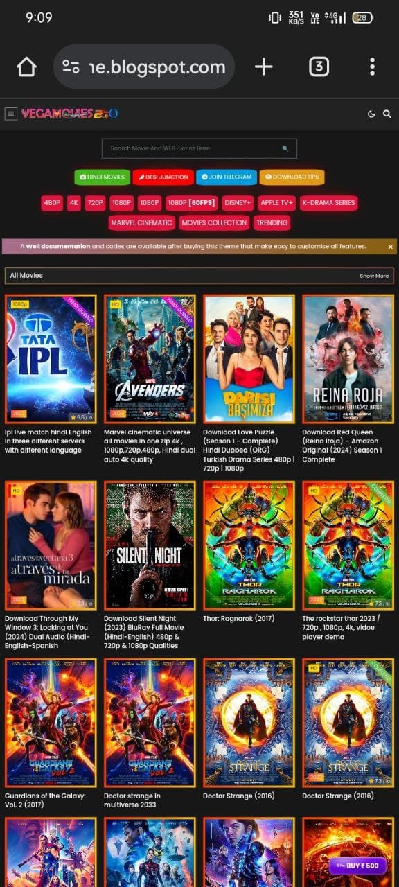 Vegamovies WordPress Theme v2.0 redesigned