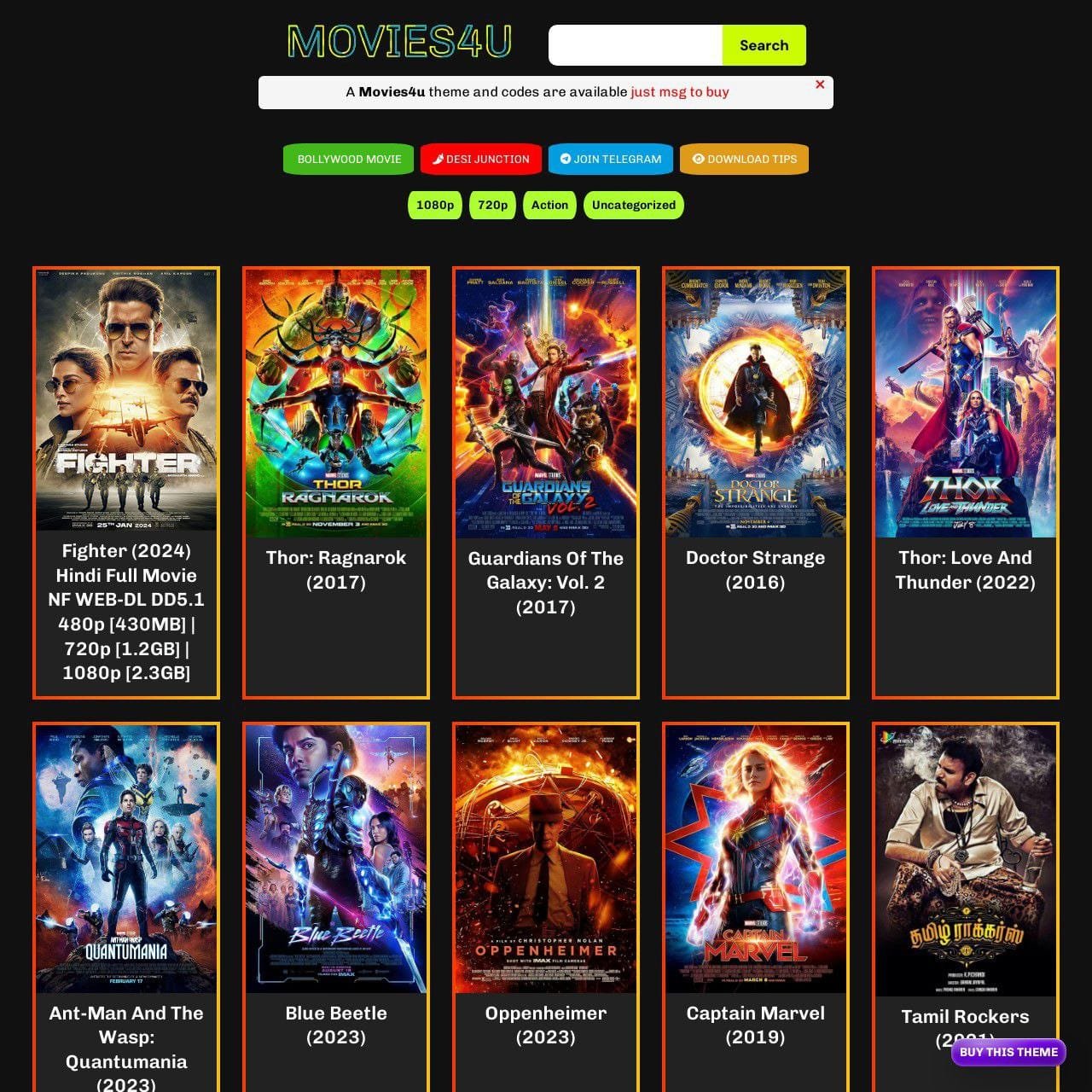 Movies4u wordpres Template clone updated [2025]