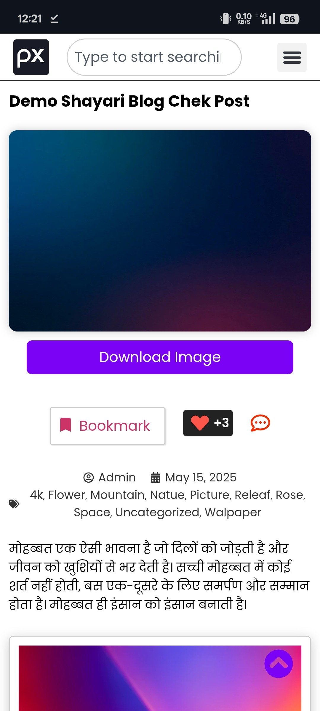 Image and quote sharing elementor kit like pixabay