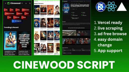 Cinewood Script: React & Node.js Movie Streaming web app