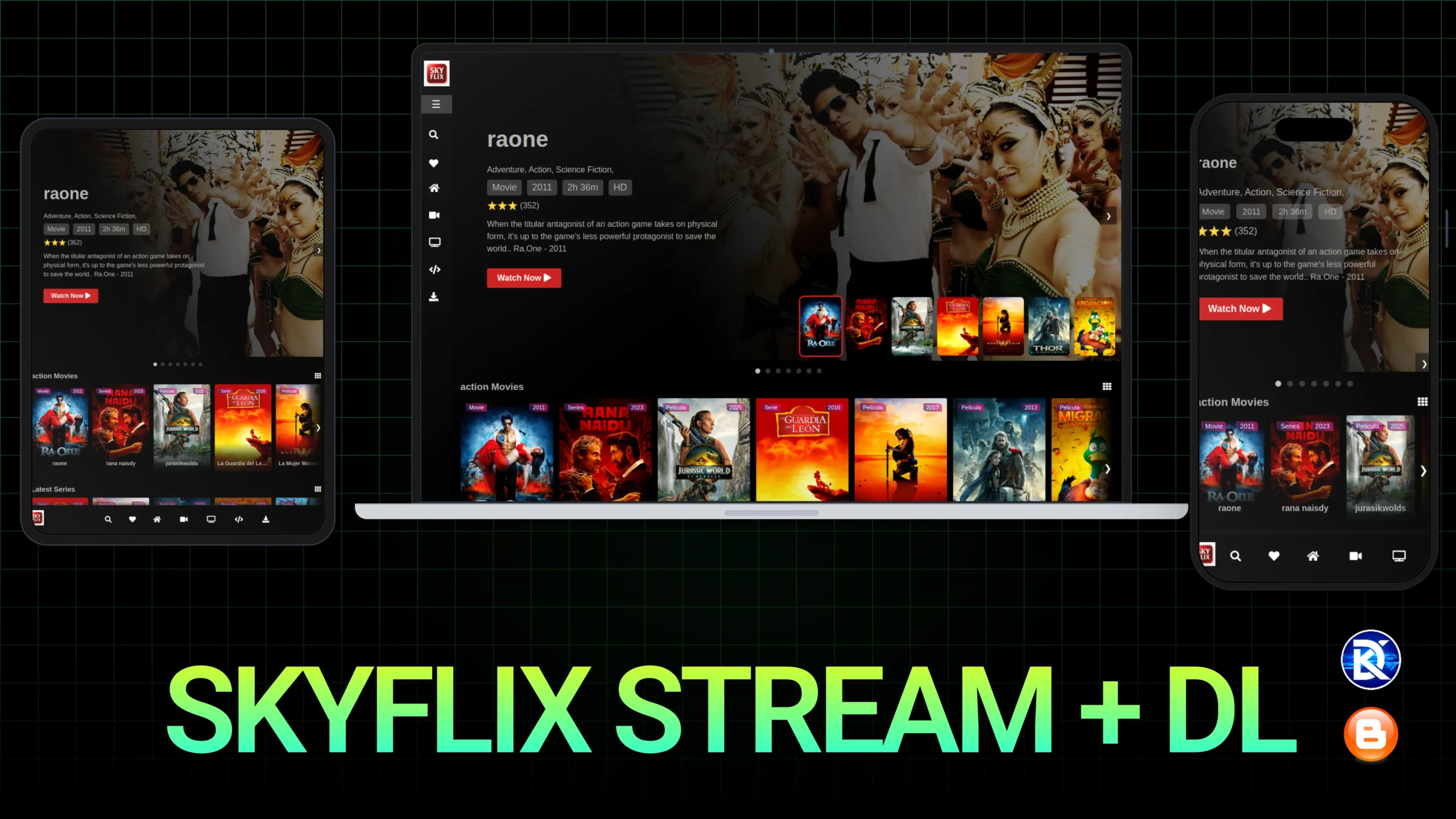 SKYFLIX STREAM + DL — Premium Streaming Blogger Theme