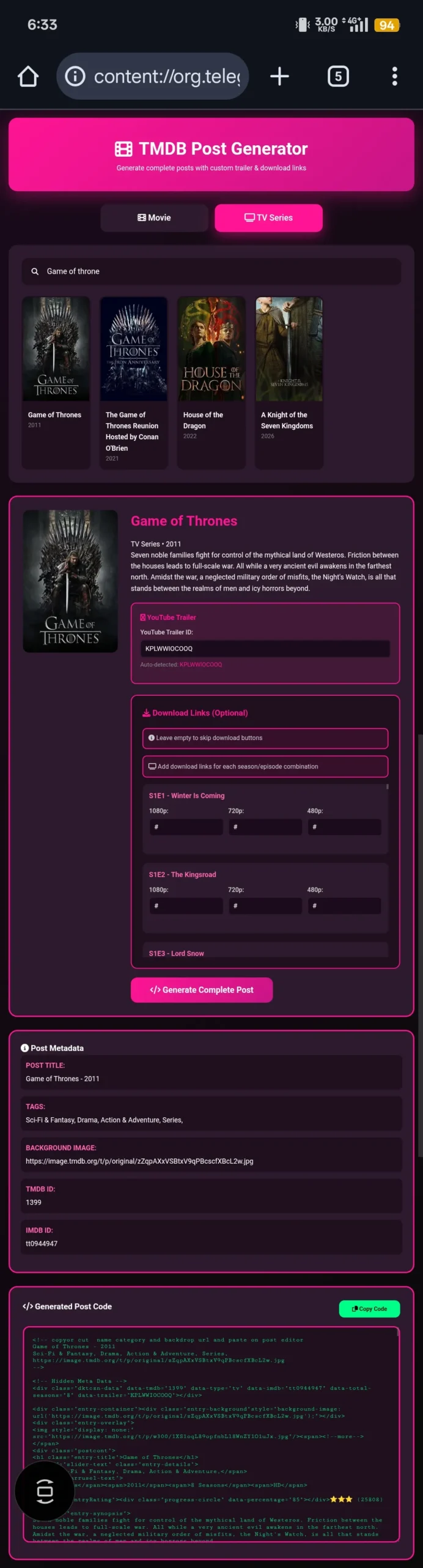 SKYFLIX STREAM + DL — Premium Streaming Blogger Theme