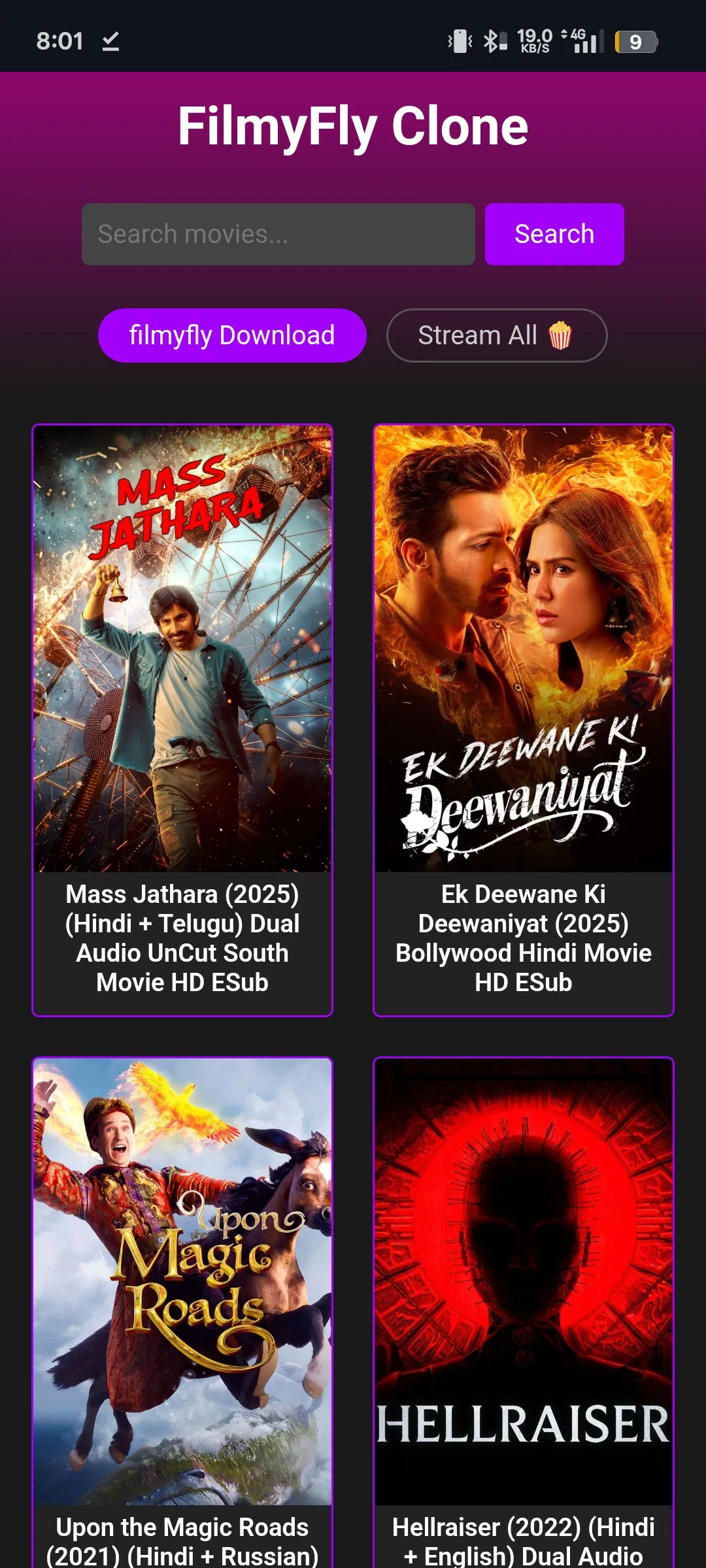 FilmyFly – Live Scraper with Direct Download and TMDB Global Player
