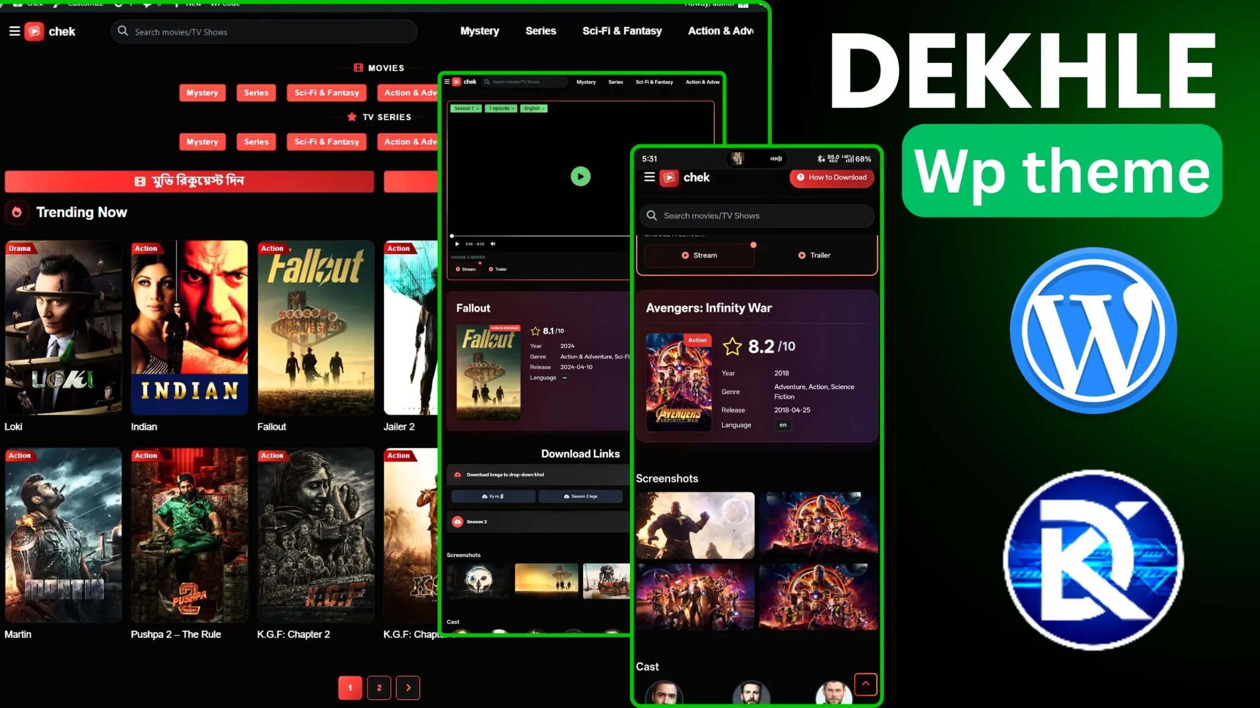 Dekh Le WP Theme – Modern Movie & TV Show WordPress Theme